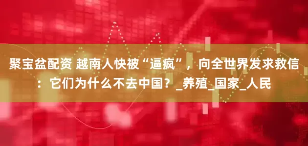 聚宝盆配资 越南人快被“逼疯”，向全世界发求救信：它们为什么不去中国？_养殖_国家_人民